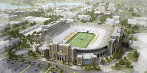 A conceptual sketch of Notre Dame Stadium
