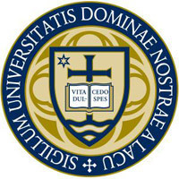 Blue and gold academic seal
