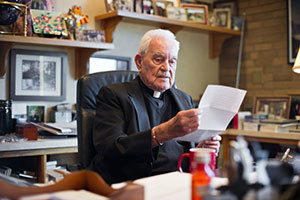 Father Hesburgh in his office (Nov 2011)