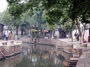 Canal and street, Tongli, China
