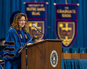 Kerry Ann Rockquemore gives the Commencement address at the 2014 Graduate School ceremony