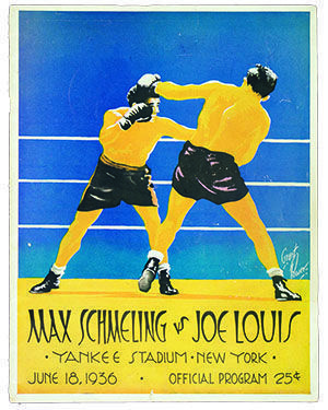 A program from the first Max Schmeling--Joe Louis heavyweight fight in 1936