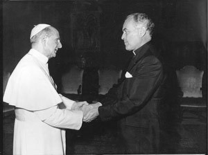Rev. Theodore M. Hesburgh, C.S.C., with Pope Paul VI, 1960