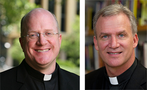 Rev. Bill Lies, C.S.C., left, and Rev. Dan Groody, C.S.C.