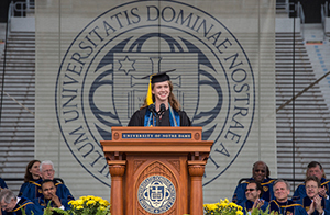 Anna Kottkamp, valedictorian of the 2015 graduating class, delivers the valedictory address