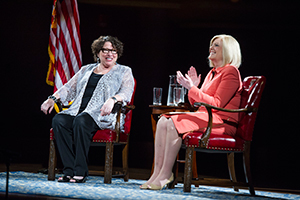U.S. Supreme Court Justice Sotomayor talks about her career with NBC News correspondent Anne Thompson in the Leighton Concert Hall