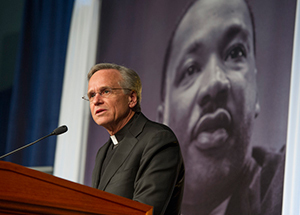 Rev. John I. Jenkins, C.S.C., president of the University of Notre Dame, offers a reflection at the Martin Luther King Jr. Celebration Luncheon