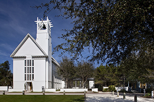 Seaside Chapel, view of the precinct from the south. The chapel was designed by 2016 Driehaus laureate Scott Merrill.