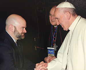 Carter Snead meets Pope Francis in a private audience at the Vatican