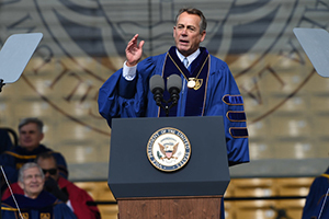 Former Speaker John Boehner addresses the Class of 2016