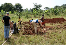 Notre Dame Architecture students begin the construction of a school in Uganda.