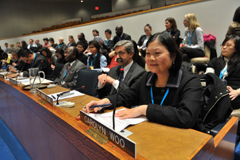 Carolyn Woo addresses United Nations