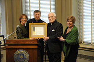Father Hesburgh receives Centennial Medal