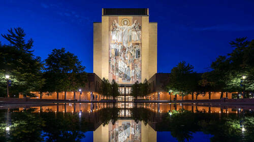 Hesburgh Library Word of Life mural, commonly known as Touchdown Jesus (Photo by Matt Cashore/University of Notre Dame)
