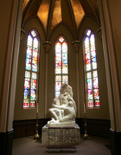 Pieta sculpture in the Basilica of the Sacred Heart