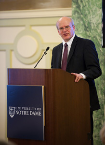 Donald Steinberg, Deputy Administrator at the U.S. Agency for International Development, speaks at lunch at the Notre Dame Forum on Global Development in Washington D.C.
