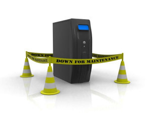 A computer with caution tape around it