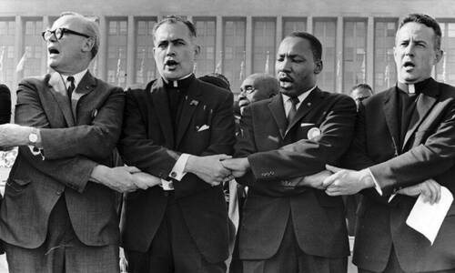 Rev. Theodore M. Hesburgh, C.S.C., with Martin Luther King Jr., ca. 1964