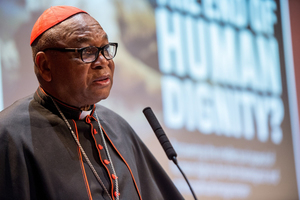 Cardinal John Onaiyekan, Archbishop of Abuja, Nigeria, opens the Institute for Church Life's 2016 Human Dignity conference by delivering the 2016 Human Dignity Lecture at McKenna Hall