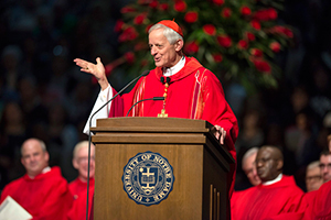 Cardinal Donald Wuerl, the archbishop of Washington, D.C., gives the homily at the 2016 Baccalaureate Mass