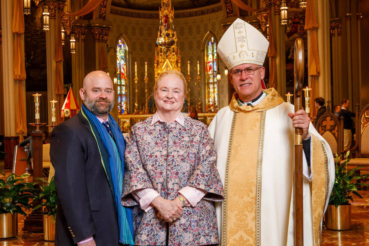 O. Carter Snead, Mary Ann Glendon and Bishop Kevin C. Rhoades