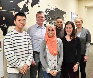One of seven research teams formed by the Keough School of Global Affairs' Integration Lab, these Notre Dame master of global affairs students and staff from the United States Conference of Catholic Bishops Office of Migration and Refugee Services are collaborating on a project focused on migration.