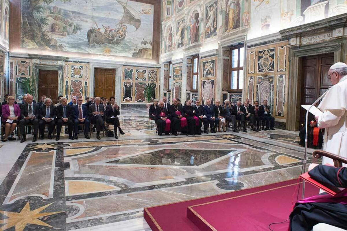 Pope Francis speaks at the Vatican conference