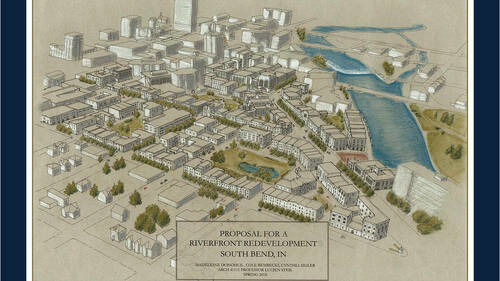 Proposal for a riverfront redevelopment in South Bend, IN.