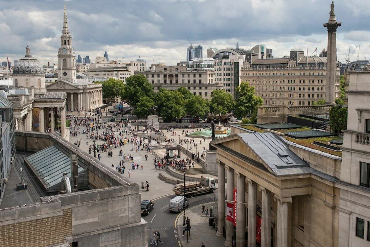View of Trafalgar Square from the roof of Notre Dame London Global Gateway. Photo by Barbara Johnston/University of Notre Dame.