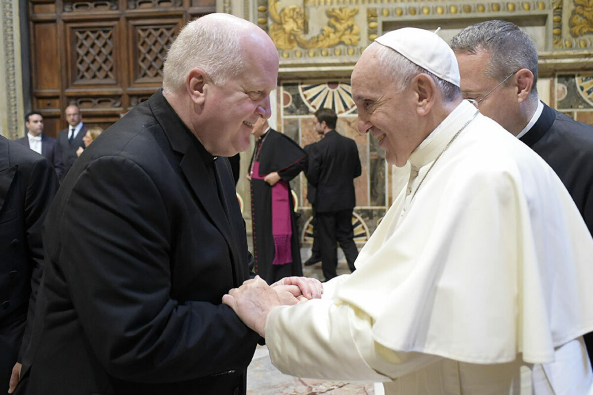 Rev. James M. Lies, C.S.C., director for Catholic initiatives and outreach for the University of Notre Dame’s London Global Gateway, and Pope Francis.