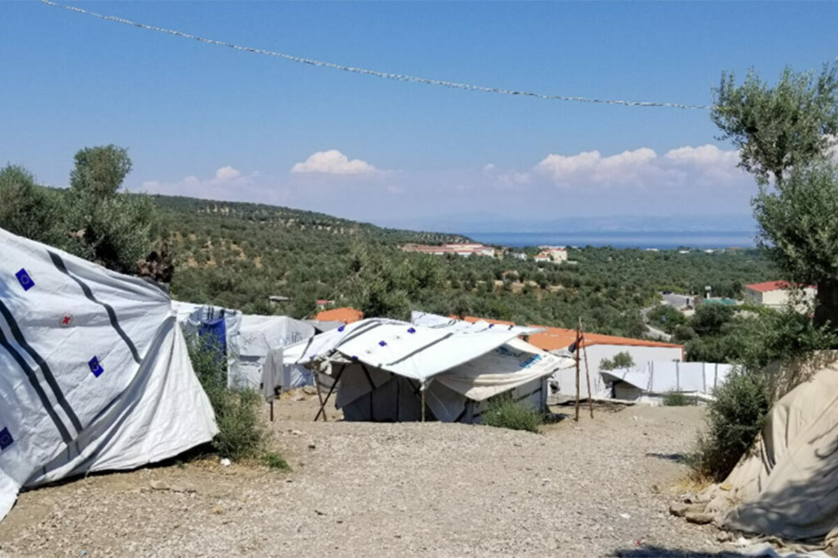 Olive Grove camp in Moria, Greece.