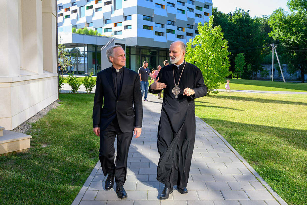 Father Jenkins and Archbishop Gudziak in Lviv