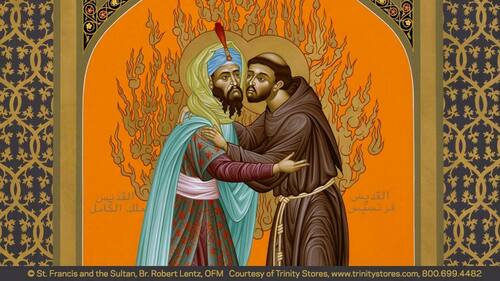 Image © St. Francis and the Sultan, Br. Robert Lentz, OFM, Courtesy of Trinity Stores, www.trinitystores.com, 800.699.4482