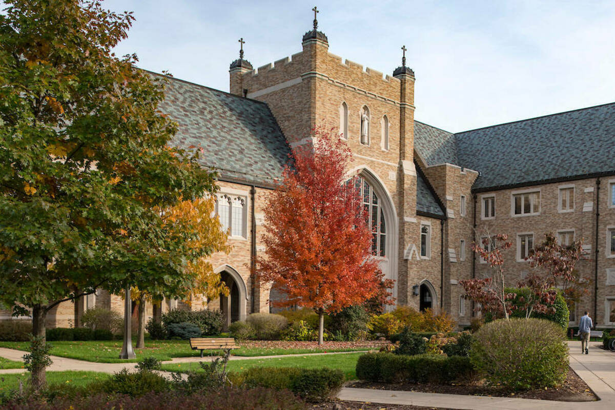 Notre Dame Law School. Photo by Barbara Johnston/University of Notre Dame.