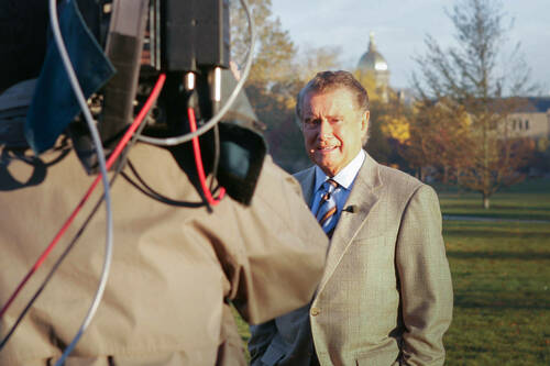 Regis Philbin on the University of Notre Dame campus in 2004