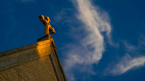 Ornamental cross on the Basilica of the Sacred heart. Photo by Matt Cashore/University of Notre Dame.