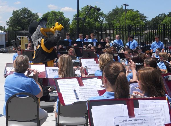 Swoop conducts the Notre Dame Summer Band