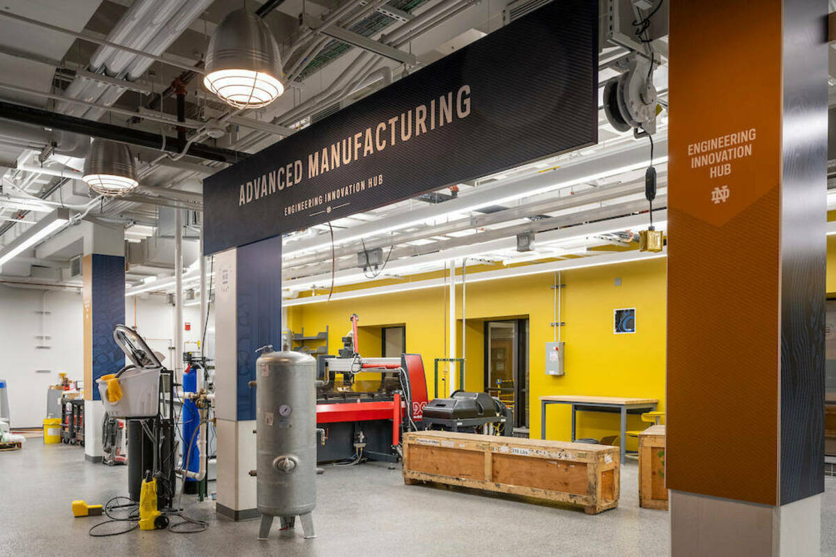 Engineering Innovation Hub. (Photo by Barbara Johnston/University of Notre Dame)