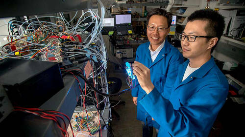 Nosang Vincent Myung (left)
with Ph.D. student Bingxin Yang