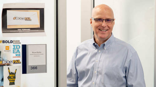 Bryan Ritchie in his office at Innovation Park. (Photo by Matt Cashore/University of Notre Dame)