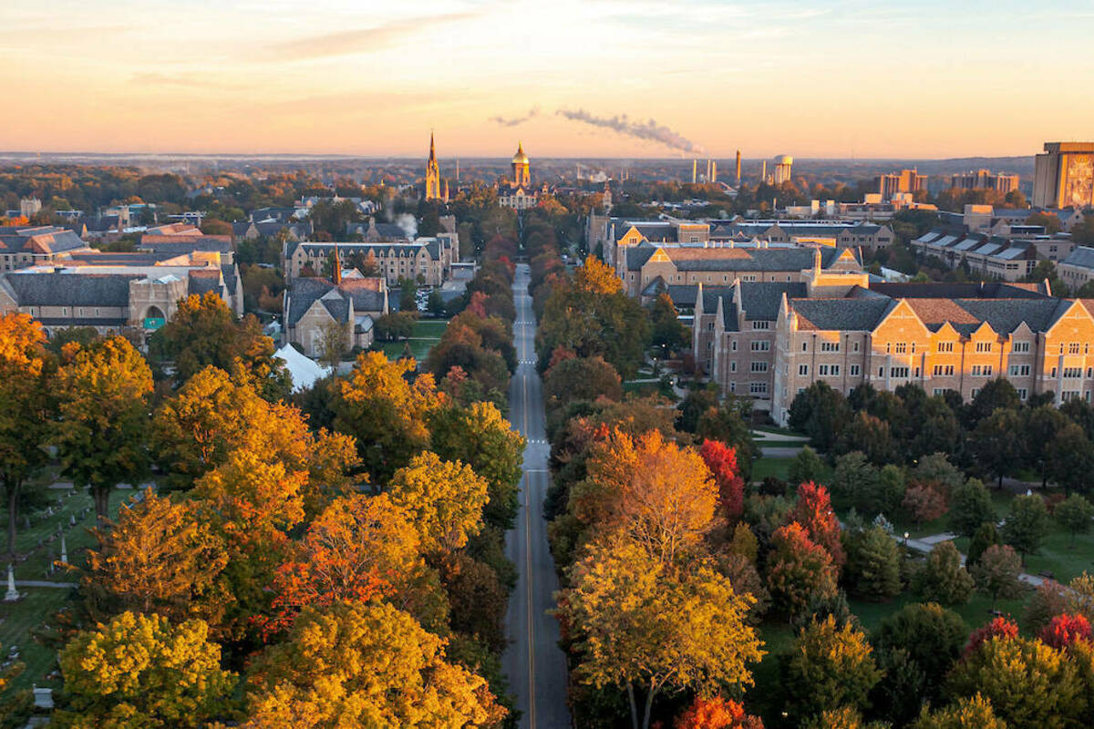 Notre Dame Avenue (Photo by Matt Cashore/University of Notre Dame)