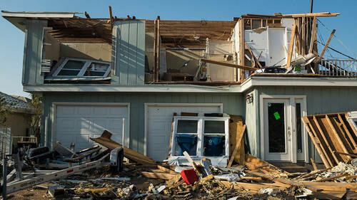 Aransas County, TX home after a hurricane.