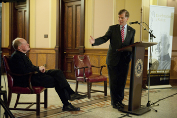Virginia Governor Bob McDonnell and Rev. Timothy Scully, C.S.C.