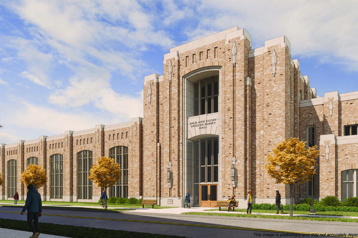 Rendering of the new Jack and Kathy Shields Family Hall.