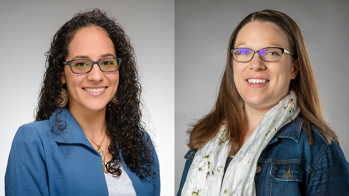 Side-by-side headshots of Professors Karla Badillo-Urquiola and Katherine Walden