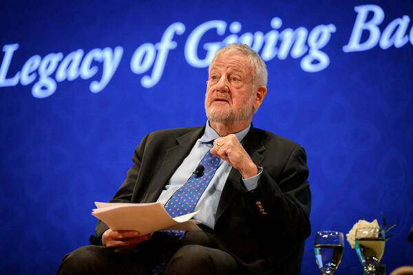 David Rockefeller Jr., philanthropist and environmentalist, speaks during a conversation for the 2024 Notre Dame Forum, themed ‘What do we owe each other?’