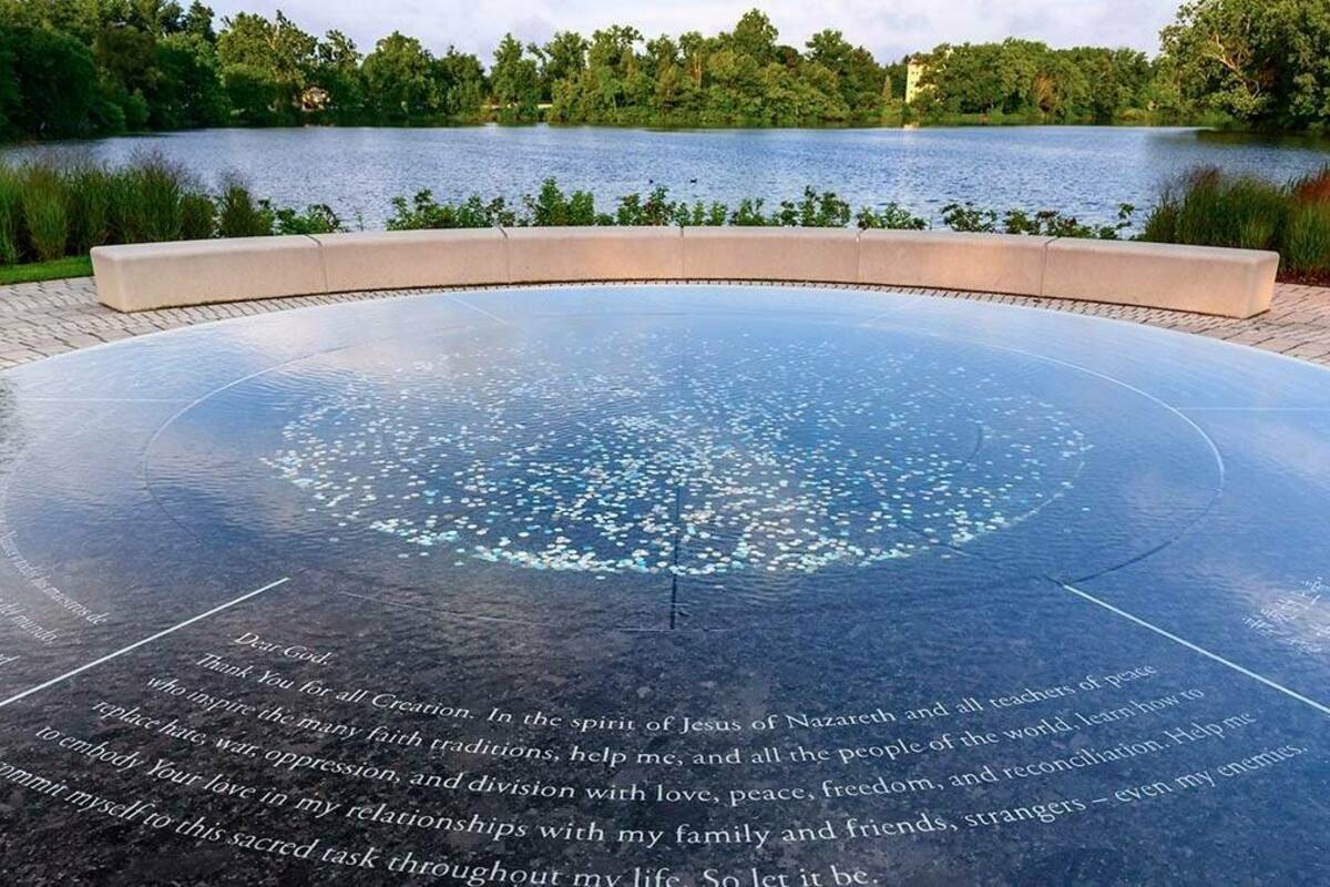 The Our Lady of the Lake World Peace Plaza includes a prayer for peace, inscribed in six languages, that can be understood by an estimated 97 percent of the world’s population.